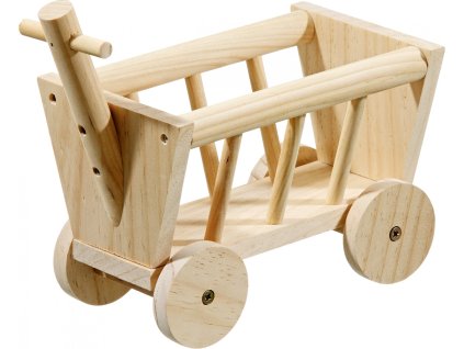 FLAMINGO doplněk pro hlodavce vozík NATURE WOOD MANGER HANDCART 20cm