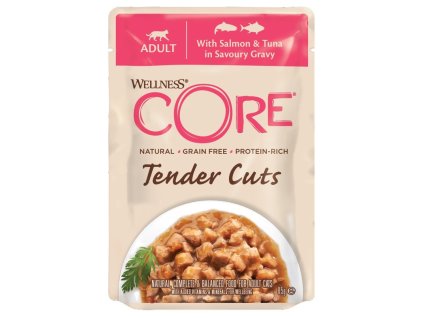 Kapsička Wellness Core Cat Tender losos a tuňák v omáčce 85g