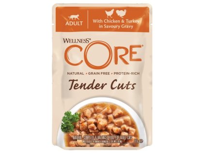 Kapsička Wellness Core Cat Tender kuře a krůta v omáčce 85g