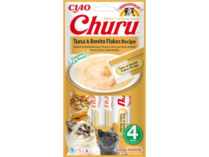 Churu cat masové pyré - tuňák, tuňákové kousky 56g