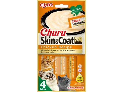 Churu cat masové pyré pro krásnou srst a kůži - kuře 56g