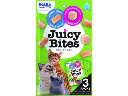Inaba cat Juicy Bites - domácí vývar, kalamáry 33,9g