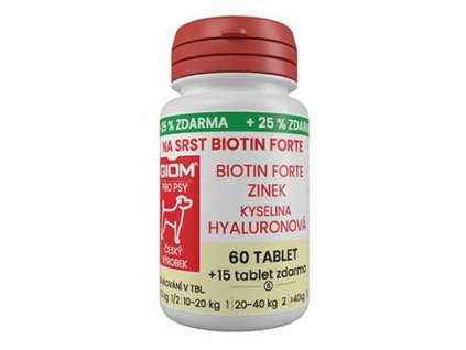 Giom S Na srst Biotin FORTE 60 tbl. +25 % zdarma