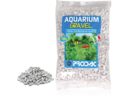 Písek do akvária Prodac Quartz 6-9mm, bílý, 1kg