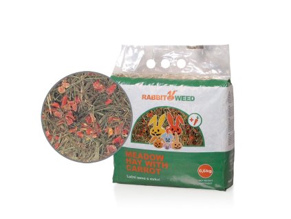 Rabbit Weed seno luční s mrkví, 4x 0,6kg, cena za 1ks