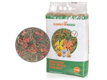 Rabbit Weed seno luční s mrkví, 4x 1kg, cena za 1ks