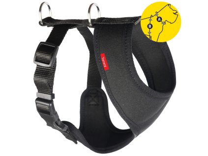 Postroj do auta Tommi L černý neopren