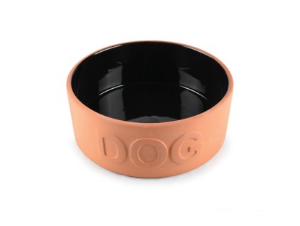 Hliněná miska DOG, vnitřní černá glazura 20,5cm