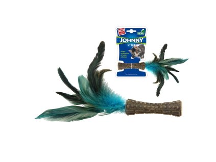 GiGwi Johnny Stick Catnip s modrými peříčky
