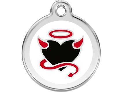 Red Dingo známka – Devil Heart White – Ďábelské srdce bílé velikost známky S - 20 mm