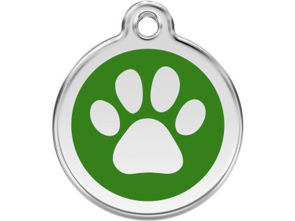 Známka Red Dingo Tlapka zelená velikost známky S - 20 mm