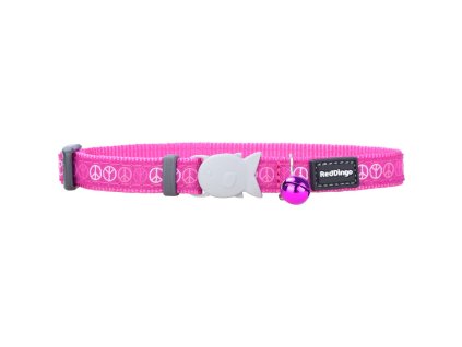 Red Dingo obojek pro kočky – Peace Hot Pink – 12 mm