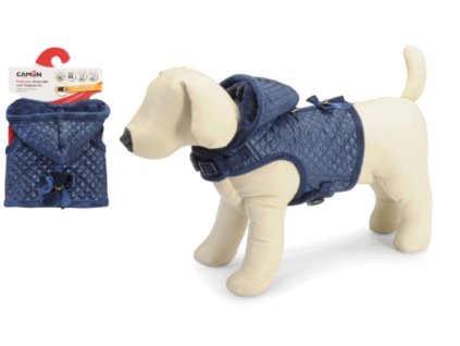 ZIMNÍ KABÁT S MAŠLIČKOU (Barva MODRÁ, Velikost XS)