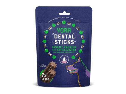 YORA dentální tyčinky z hmyzu s jablkem a mátou 270g Large