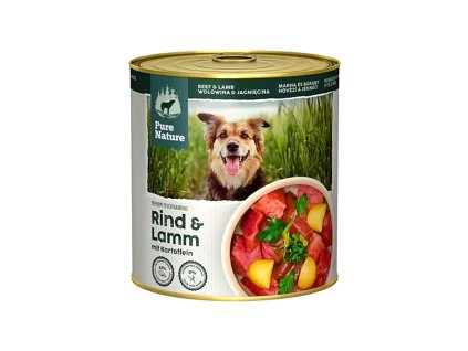 Pure Nature Dog Adult konzerva Hovězí a Jehněčí 800g