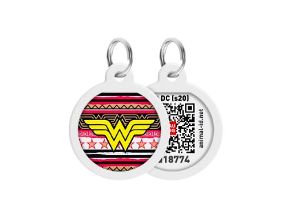 WAUDOG chytrá ID známka s QR tagem DC Wonder Woman logo Red