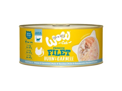 WOW Cat konzerva Filet Kuřecí s krevetami Adult 70g