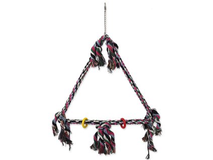 Hračka Bird Jewel houpačka s provazy barevná 70x46cm