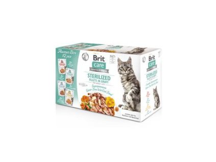 Kapsička Brit Care Cat Flavour box Sterilized filety v omáčce Multi 12x85g