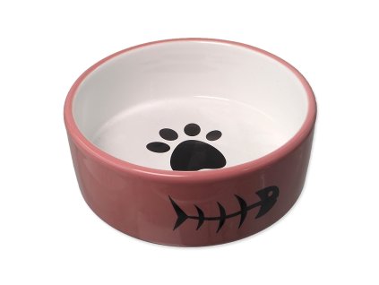 Miska Magic Cat keramická růžová/bílá 12,5x4,5cm 350ml