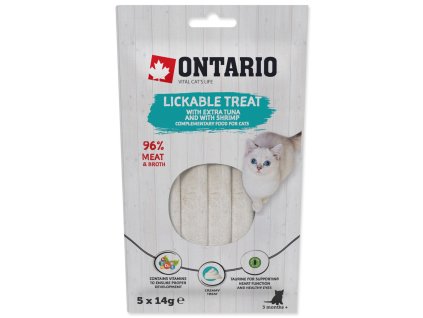 Pochoutka Ontario lízací extra tuňák a krevety 5x14g