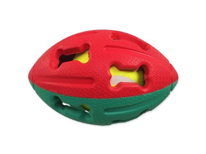 Míček Dog Fantasy gumový rugby tenisákem mix barev 12,5cm