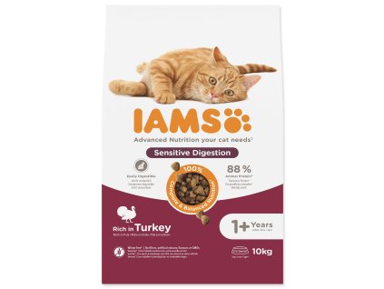 Krmivo IAMS Cat Adult Sensitive Digestion Turkey 10kg