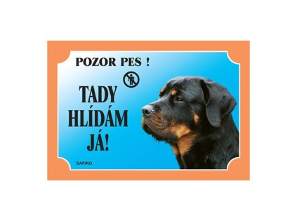 Barevná cedulka Pozor pes, Rottweiler