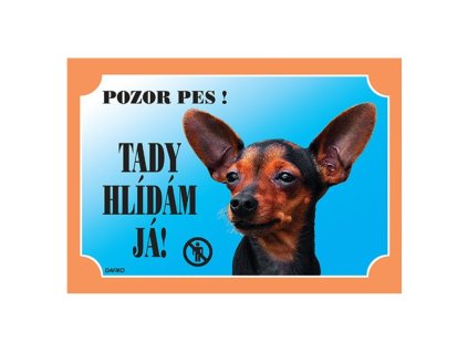 Barevná cedulka Pozor pes, Krysařík