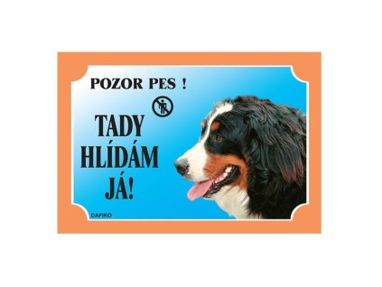 Barevná cedulka Pozor pes, Bernský salašnický pes