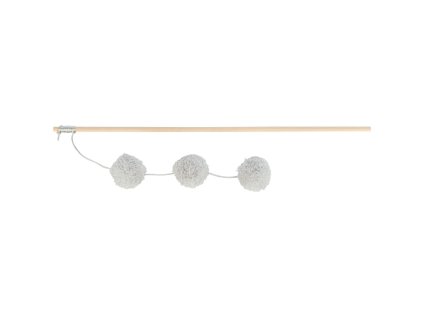 Hrací prut se 3 chrastícími míčky a s catnipem, 35 cm