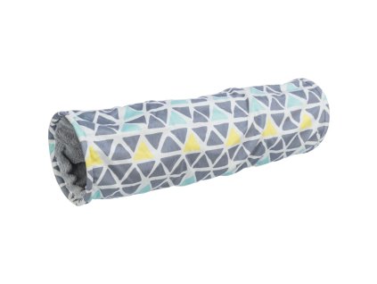 Plyšový hebký tunel pro hlodavce, ø 19 × 70 cm, barevná/šedá