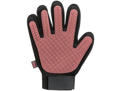 Rukavice k péči o srst, 16 x 24 cm, síťovina/TPR, růžová