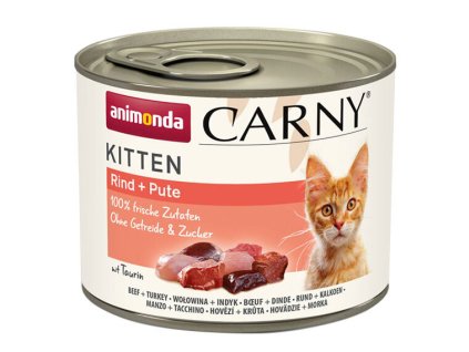 ANIMONDA konzerva CARNY Kitten - hovězí + krůta 200g