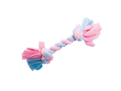 Pletená BABY činka HipHop FLEECE, růžová/modrá (Velikost 20 cm/ ø 2 cm)