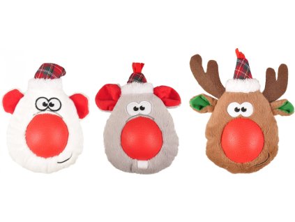 Flamingo Vanocni hracka plysova hlava gumovy nos pro psy 21cm 1303202416555071893