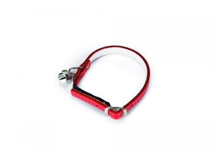Beeztees Obojek pro kočky kožený červený 23,5-28cm x 10mm