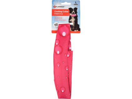 Flamingo Chladici obojek pro psy vzor kapky fuchsia L 49 56cm 0406202109444584880