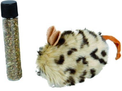 Flamingo Plysova mys pro kocky s Catnipem 4x4x10cm 0210201913122429188