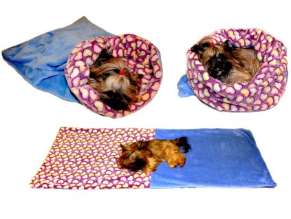 Marysa pelisek 3v1 pro psy srdicka modry velikost XL 2704202009131414955