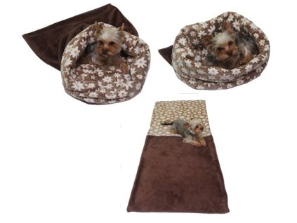 Pelisek pro psy XL tmave hneda hnede kyticky 1611201710334410856