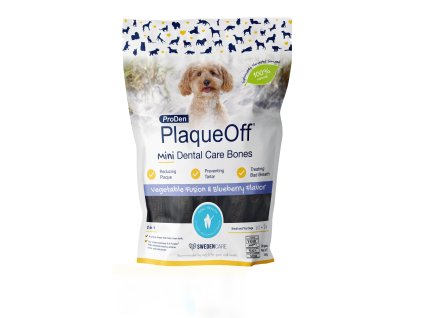 ProDen PlaqueOff® Mini Dental Bones zeleninové s příchutí borůvky 340g