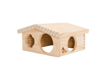 PetBuddy roubenka malá, přírodní domek, 20 x 17 x 11 cm, borové dřevo