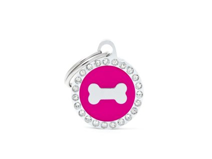 SMALL FUCHSIA CIRCLE BONE GLAM