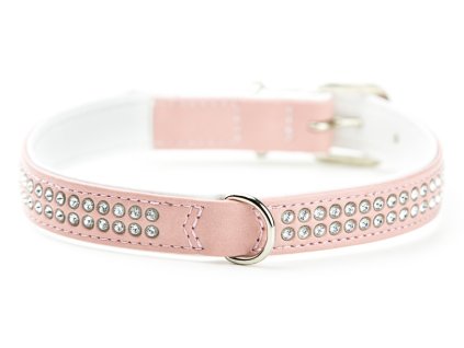 Nobby Crystal obojek se Swarovski krystaly S-M 42cm světle růžová