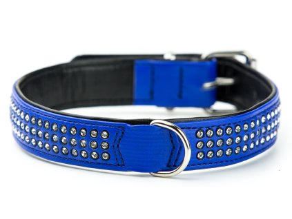 Nobby Crystal obojek se Swarovski krystaly M-L 47cm tmavě modrá