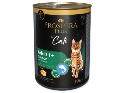 Konzerva Prospera Plus Adult 1+ Lososové paté s bílou rybou 395g