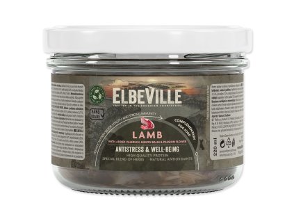 Sklenice Elbeville Dog Tranquility & Well-being, jehněčí s přidaným kozlíkem lékařským 220ml