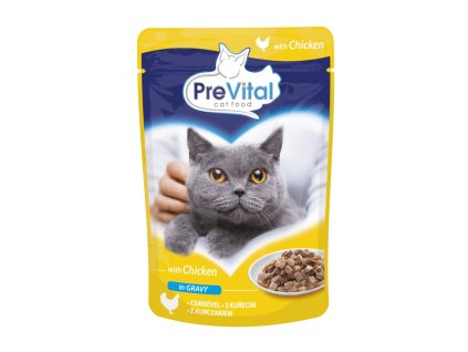 PreVital kočka kuřecí v omáčce, kapsa 100 g