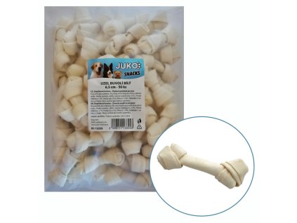 Uzel buvolí bílý JUKO Snacks 6,5 cm (50 ks)